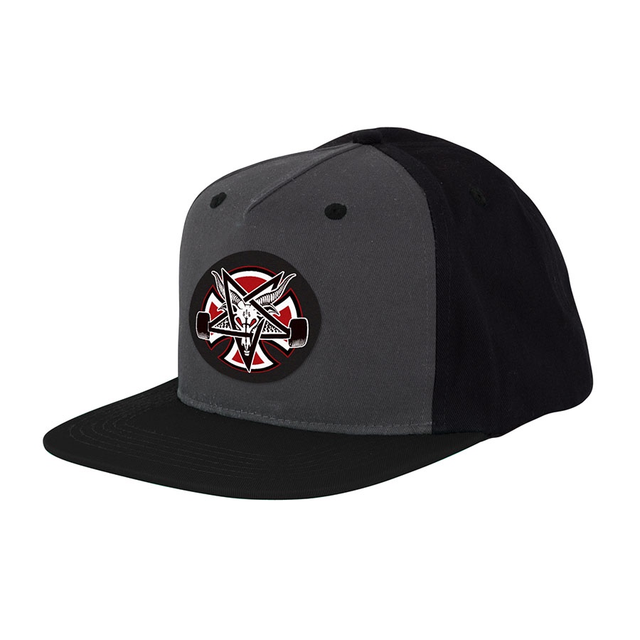 Бейсболка Independent x Thrasher Pentagram Cross Adjustable Snapback Hat Серая