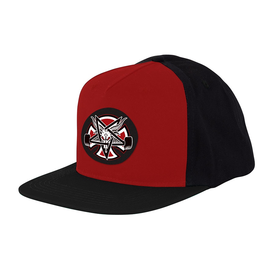Бейсболка Independent x Thrasher Pentagram Cross Adjustable Snapback Hat Красная